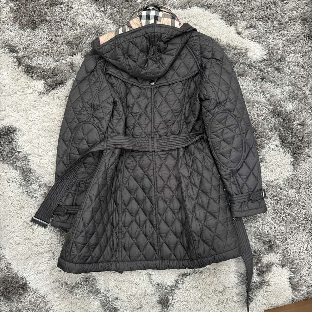 Burberry Baughton Quilted Belt Jacket Coat Flint - Picture 4 of 8